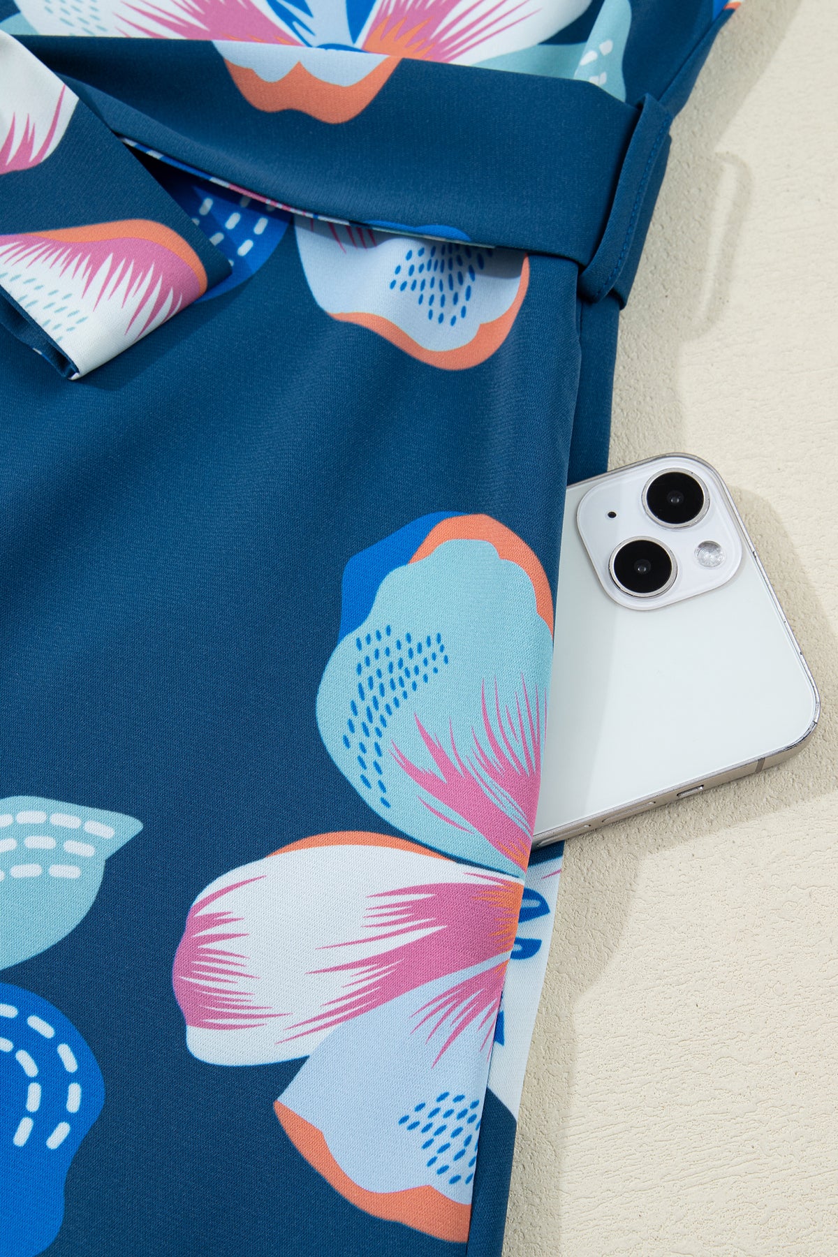 Blue Floral Print Dress