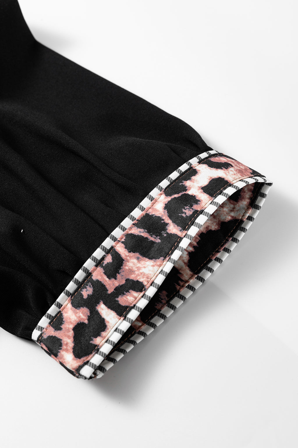 Leopard Trim Button Down Shirt