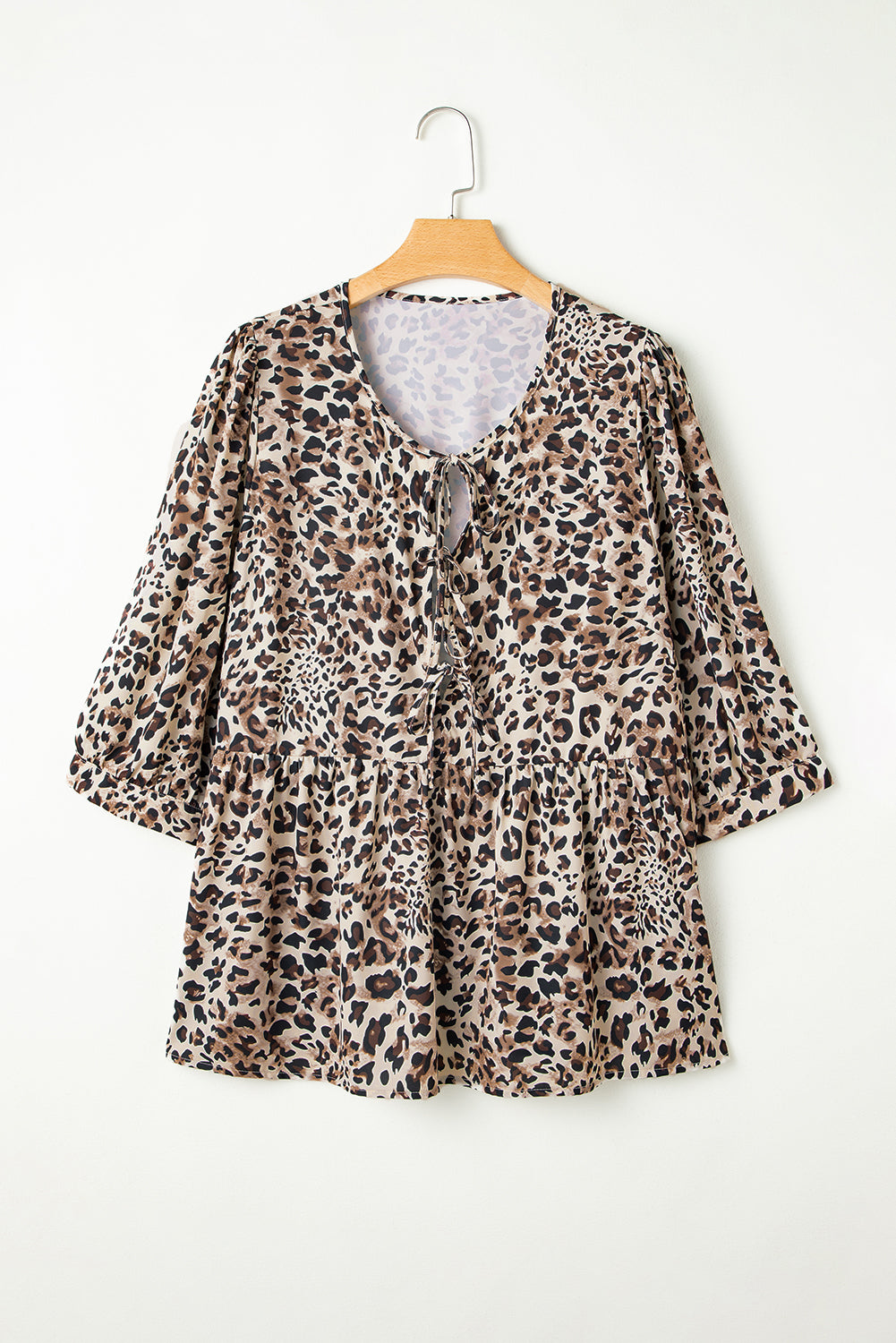 Plus sized Khaki Leopard Print Blouse