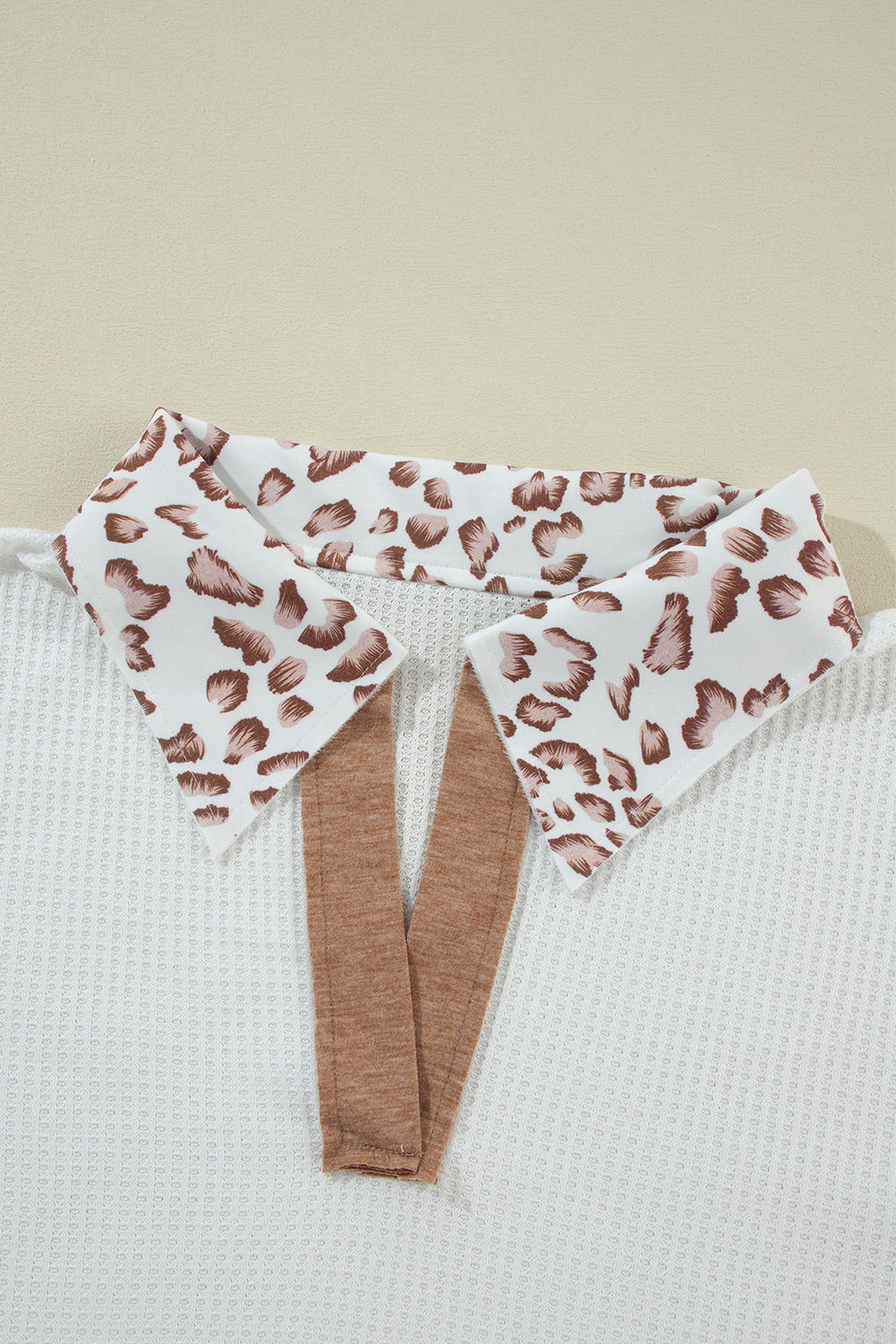 White Leopard Patchwork Top