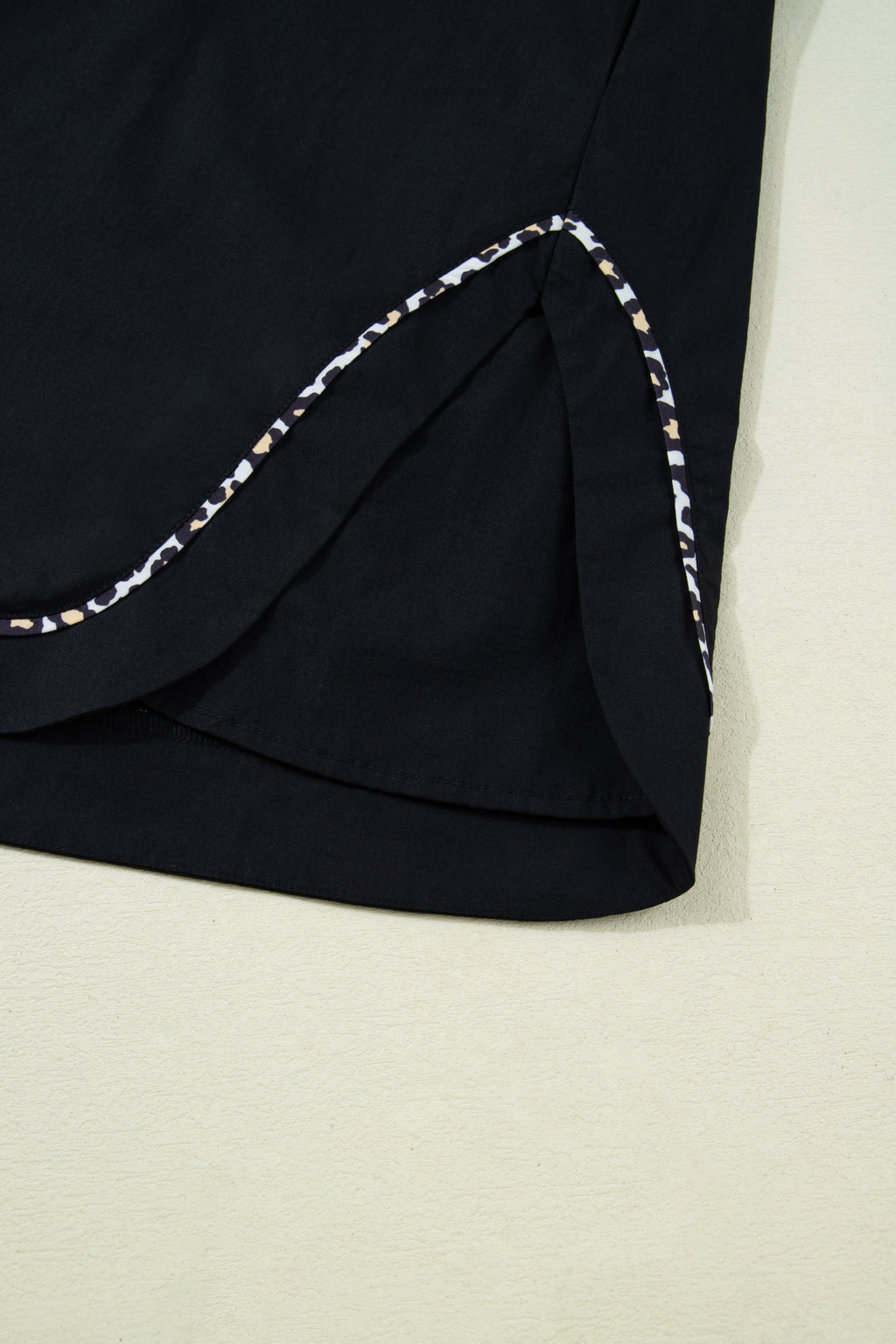 Black Leopard Short Sleeve Dress