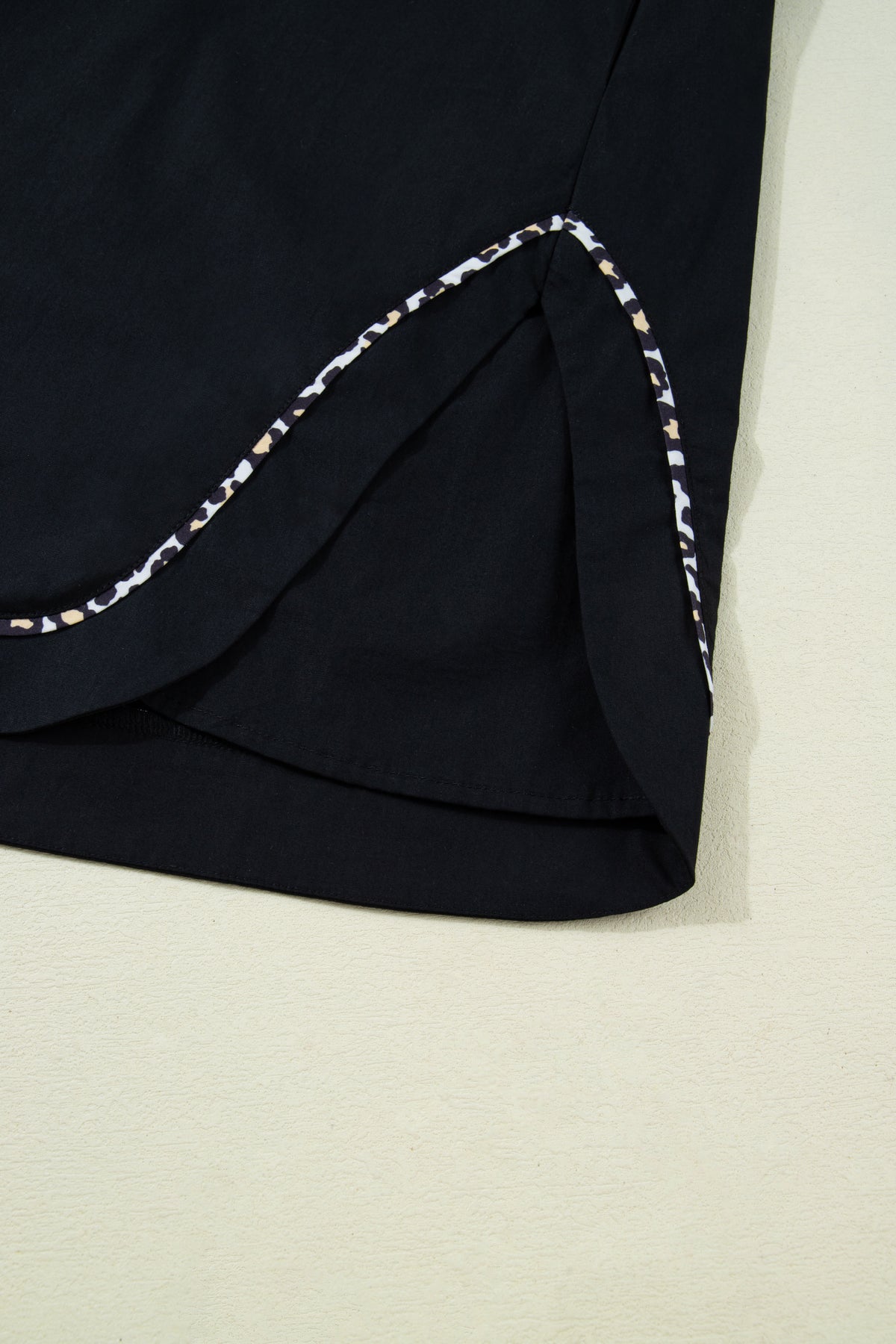 Black Leopard Short Sleeve Dress