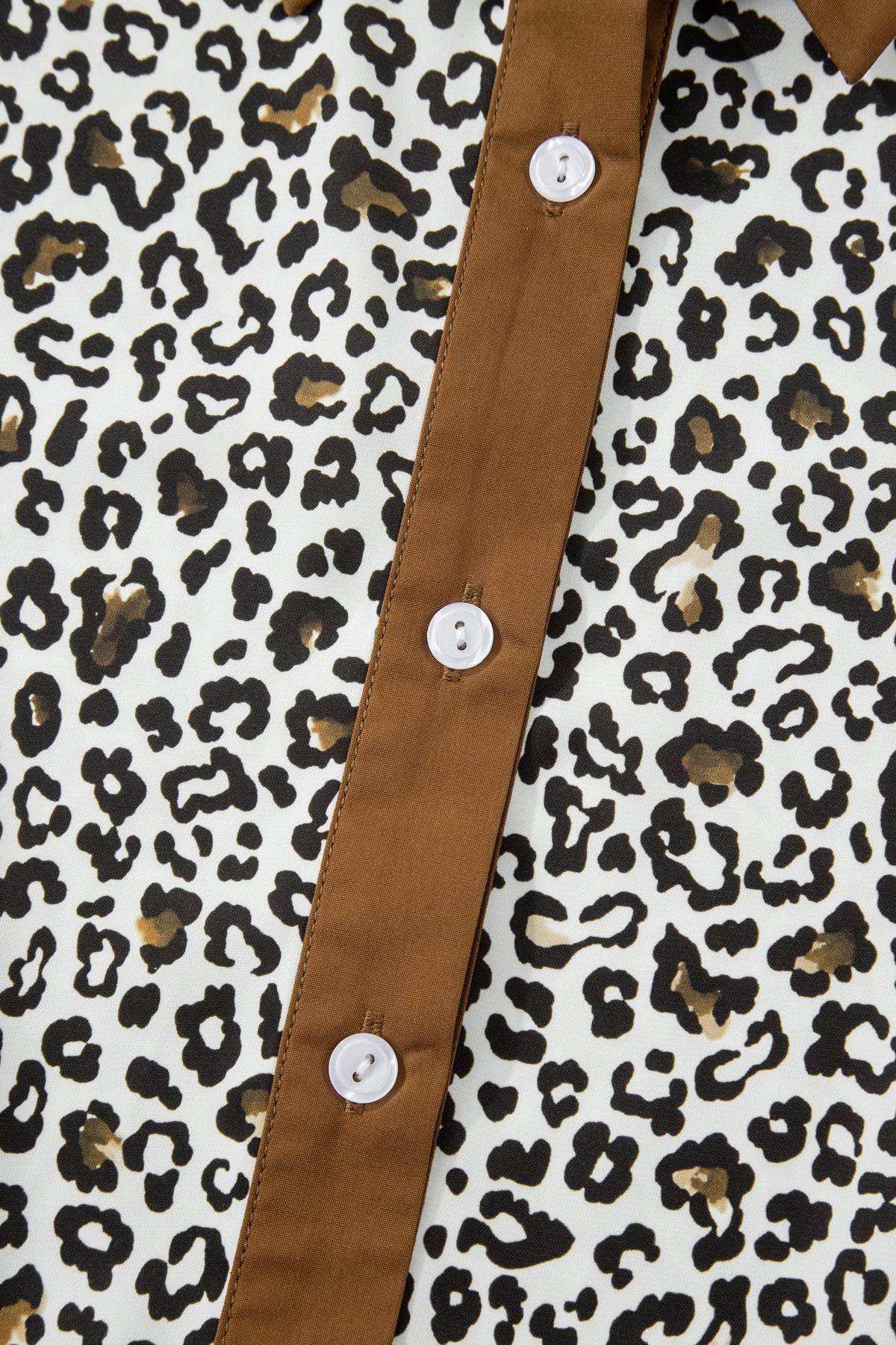Khaki Plus Size leopard Print Blouse