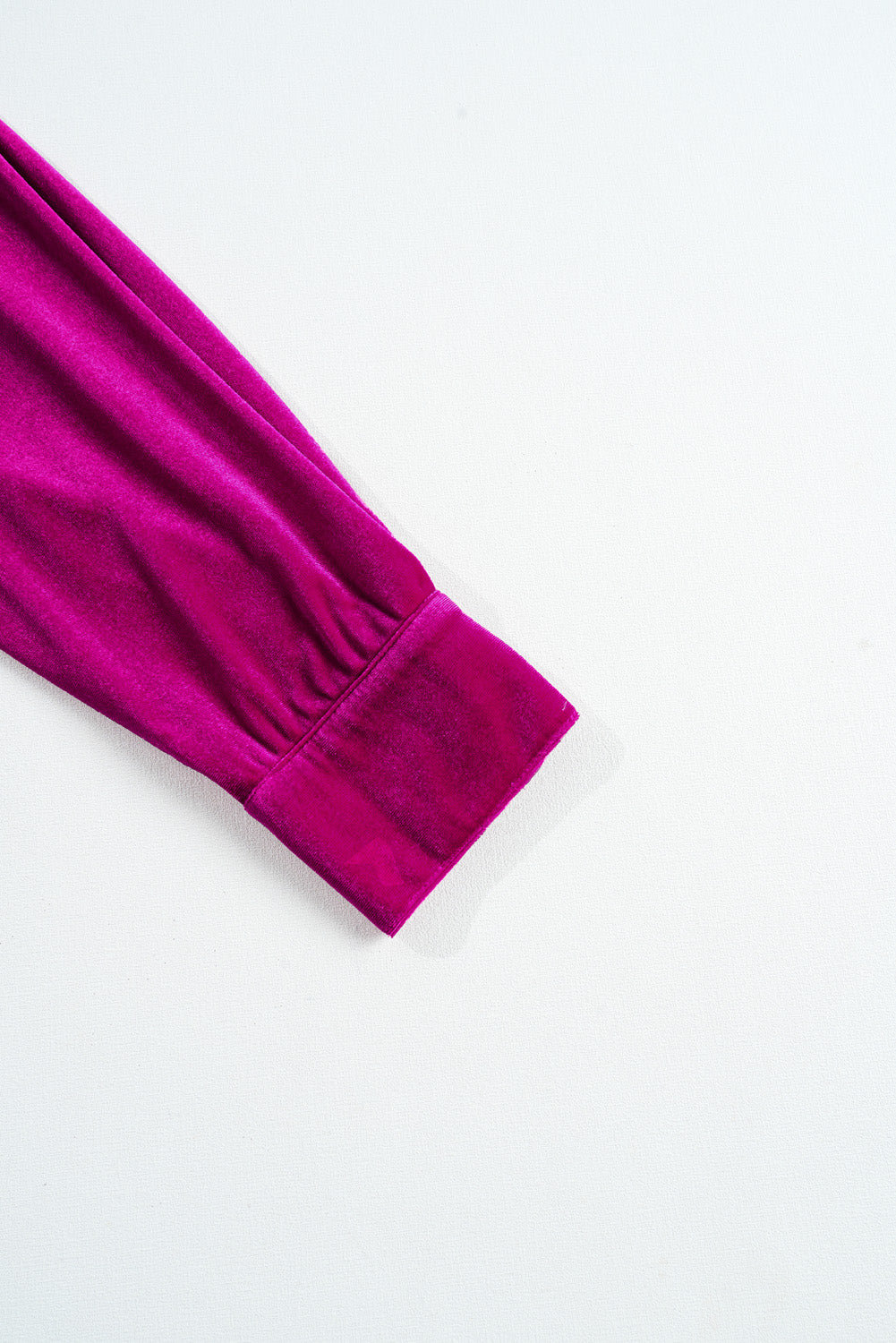 Bright Pink Plus Size Velvet Shirt