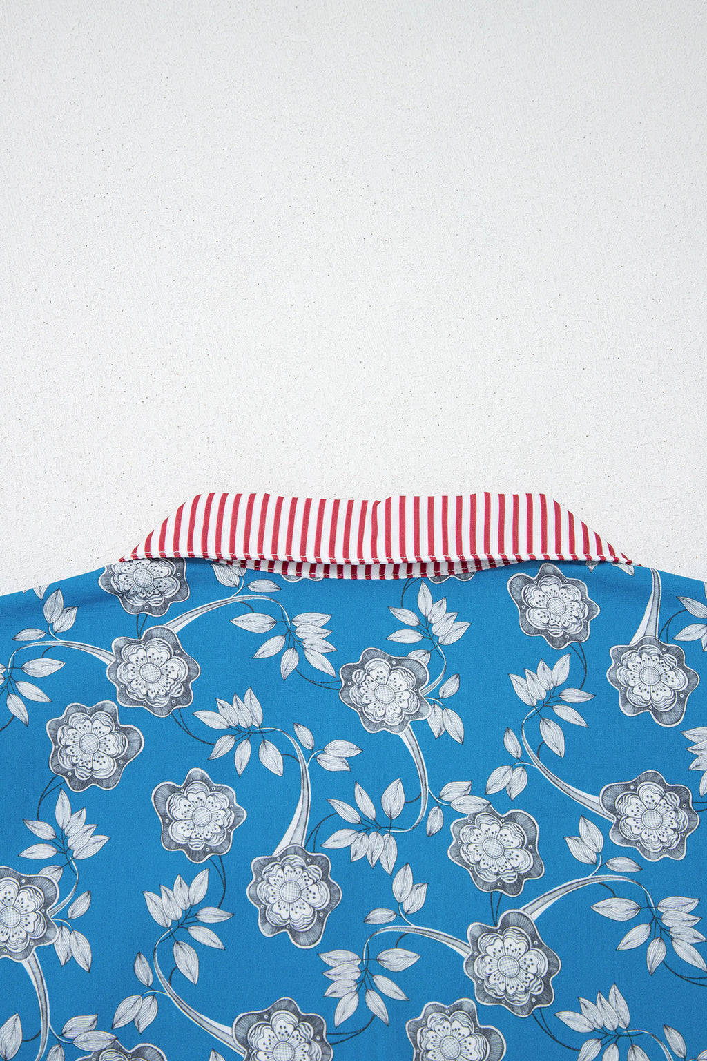 Blue Retro Floral Print Blouse