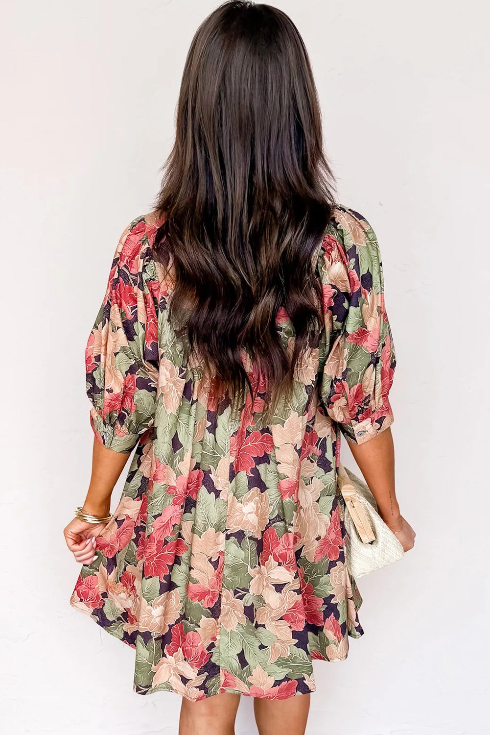 Green Floral Print Dress
