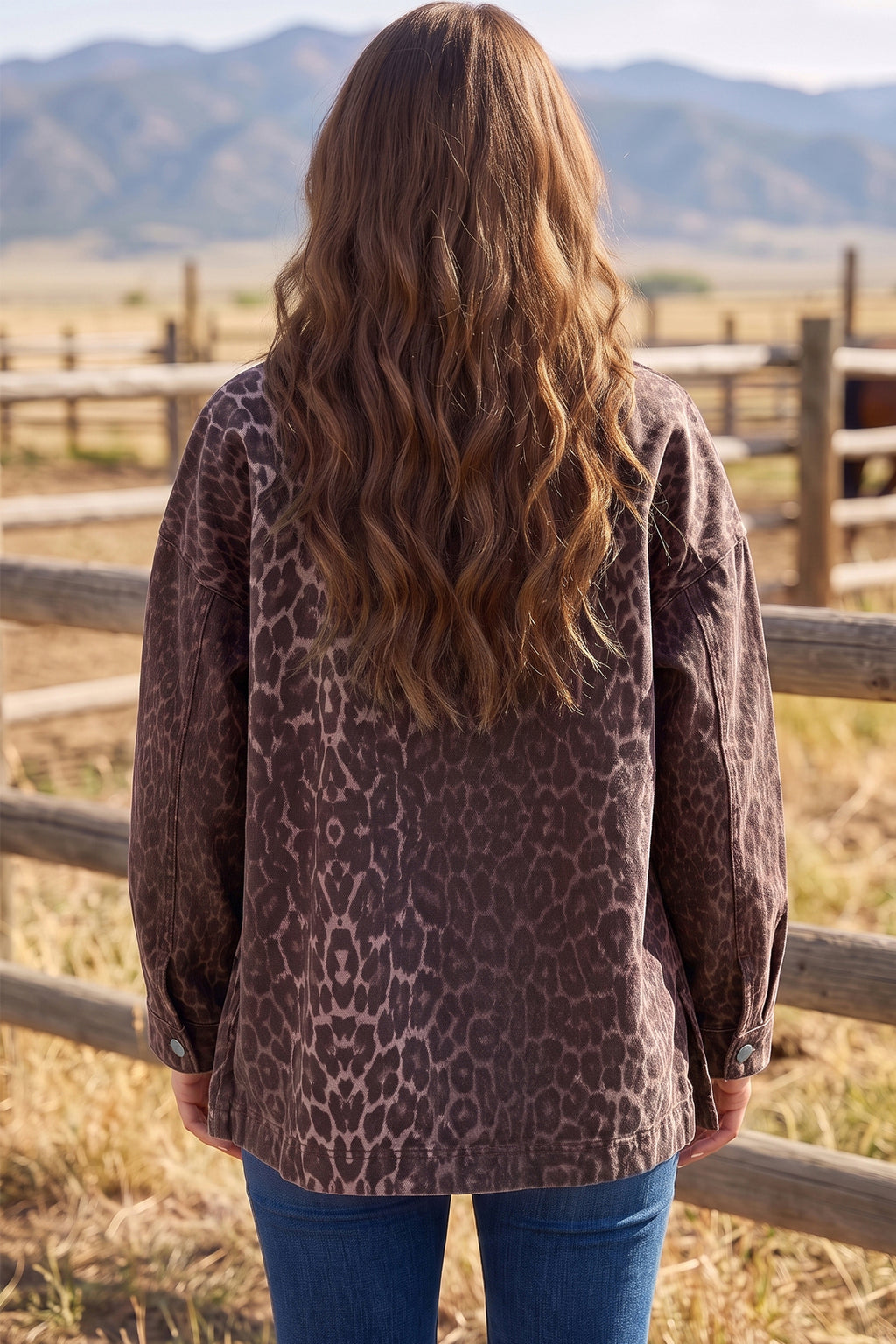 Leopard Print Denim Jacket