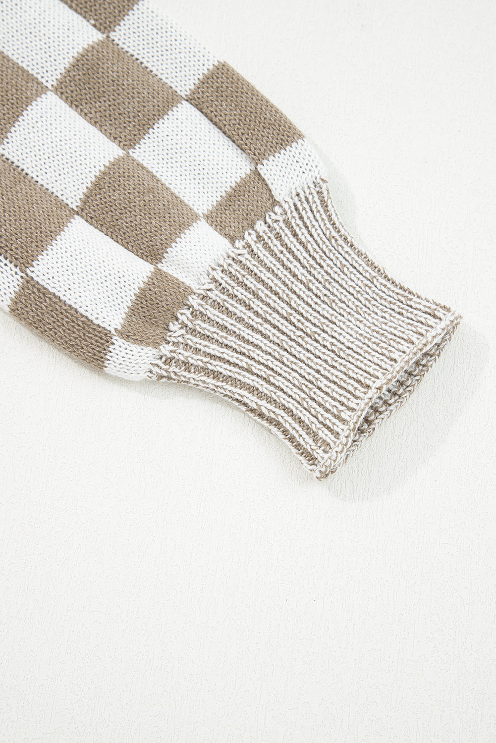 Checkered Open Front Drop Shoulder Cardigan