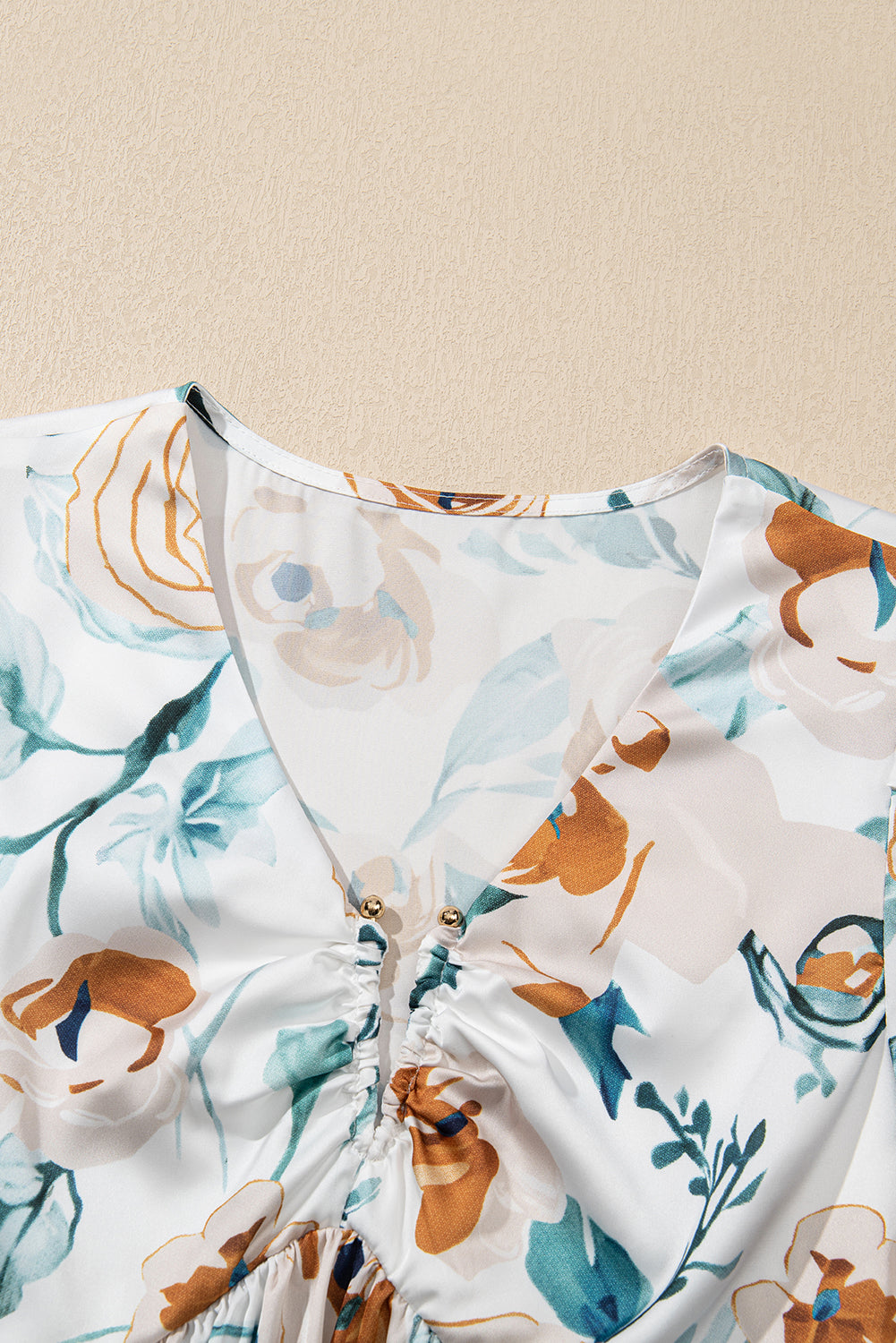White Floral Print Blouse
