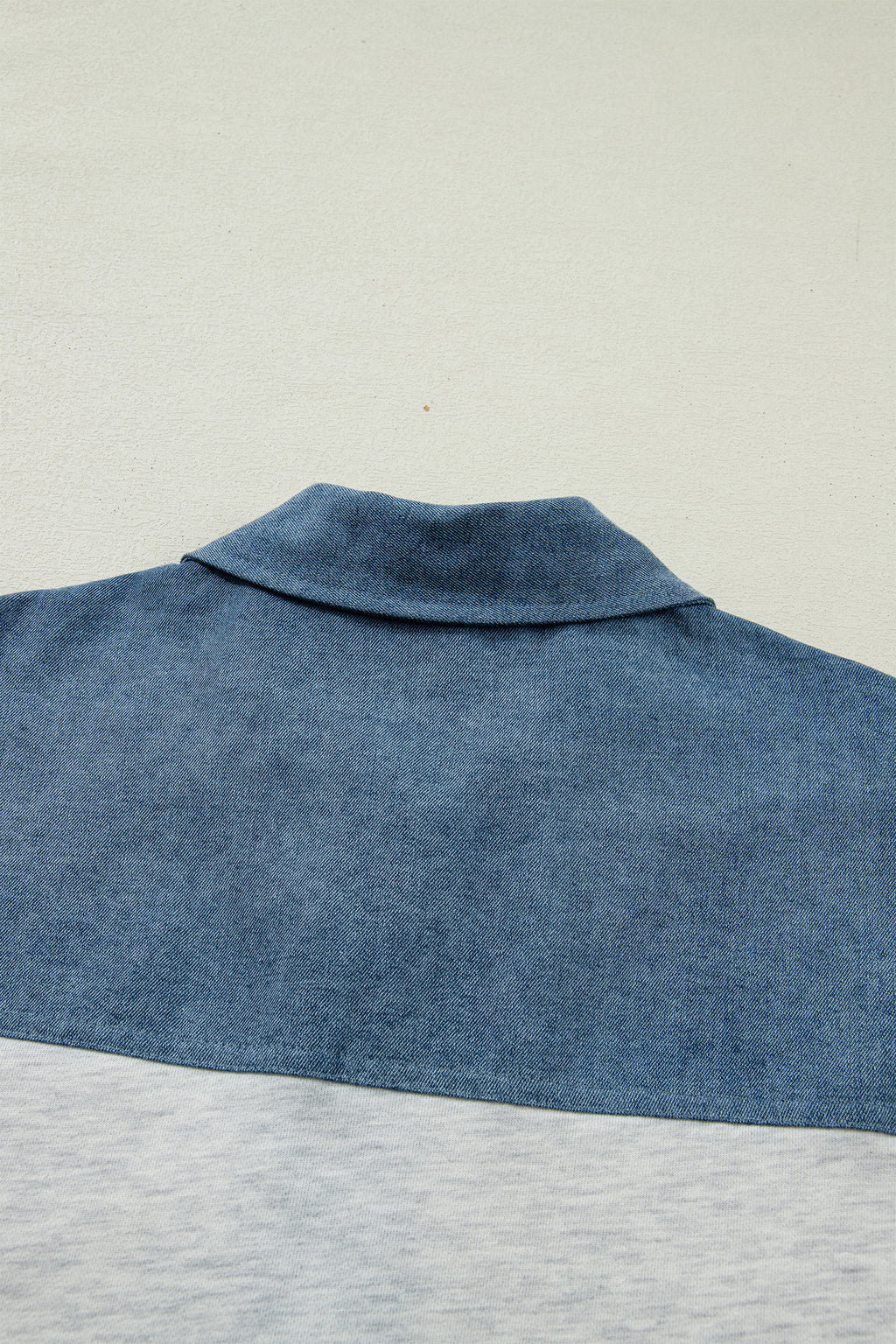 Denim Polo Collar Short Sleeve Top