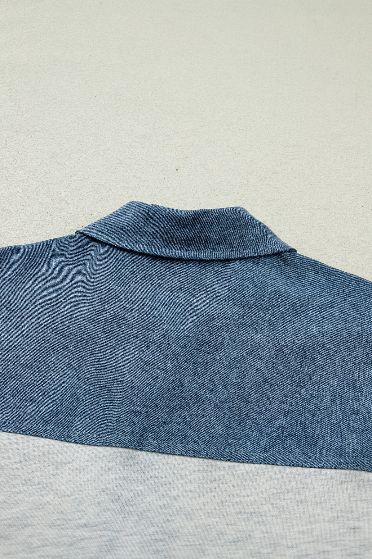 Denim Polo Collar Short Sleeve Top