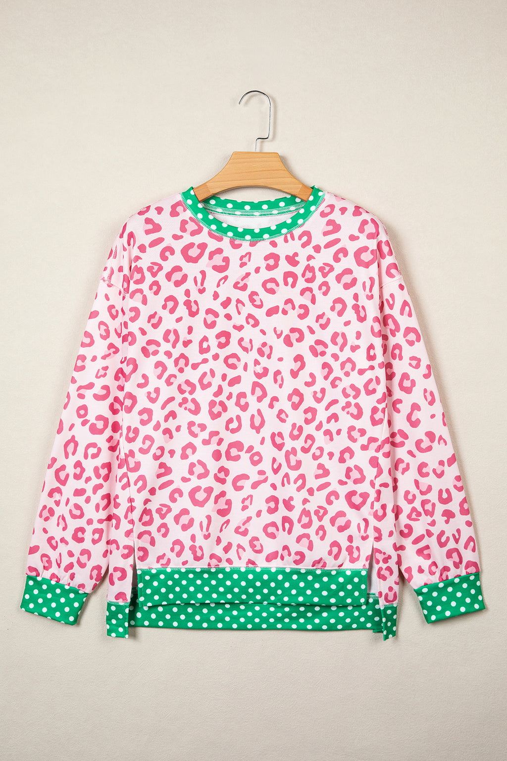 Leopard Polka Dot Long Sleeve Top