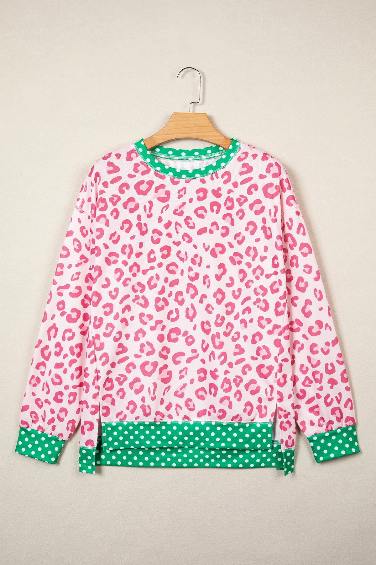 Leopard Polka Dot Long Sleeve Top