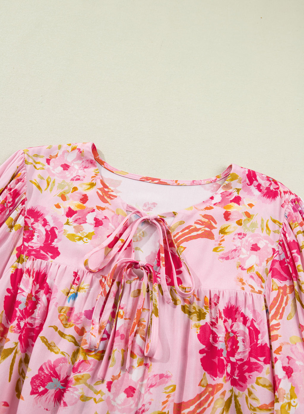 Pink Plus Size Floral Tunic Top