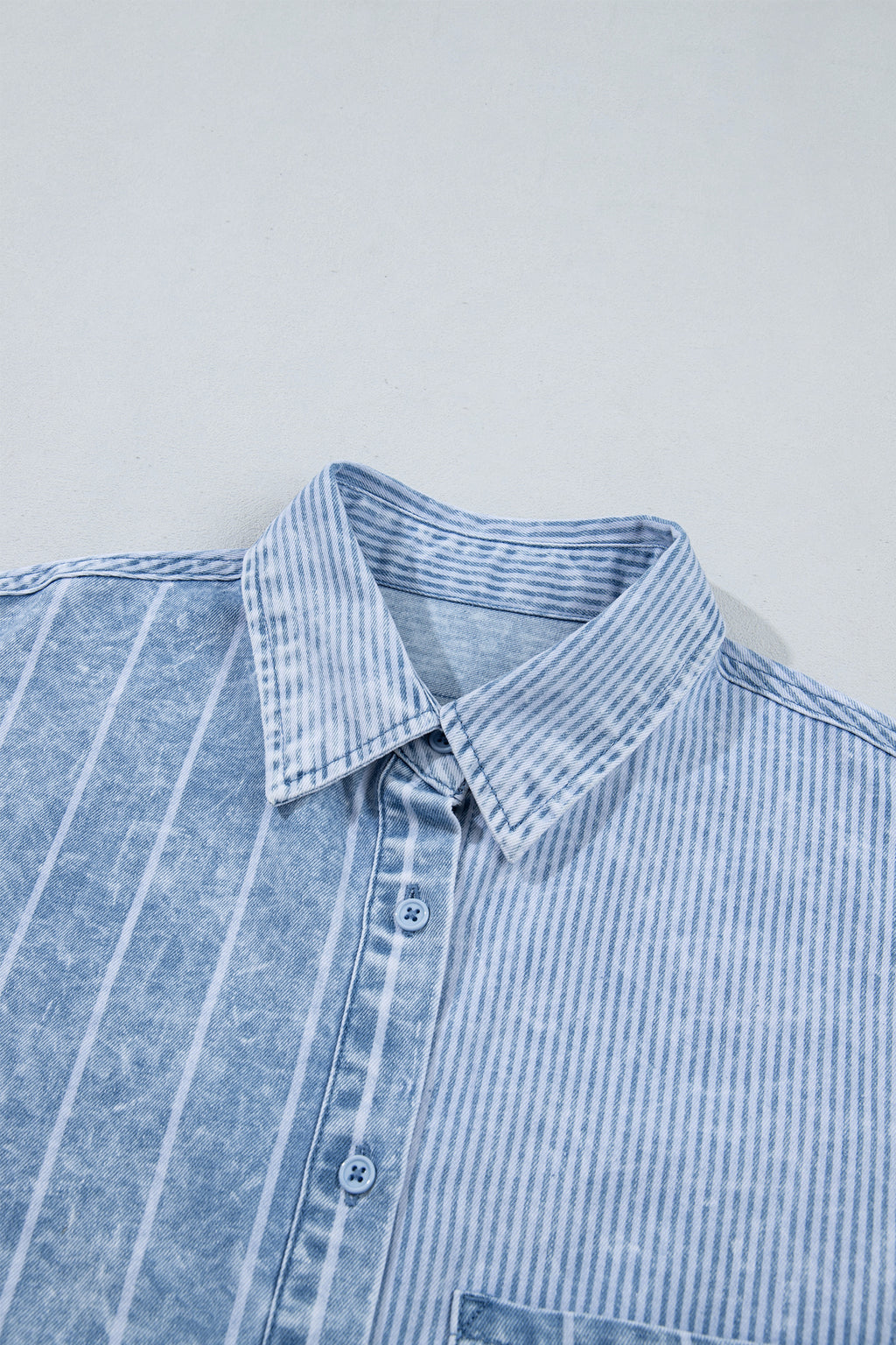 Stripe Vintage Washed Denim Shirt