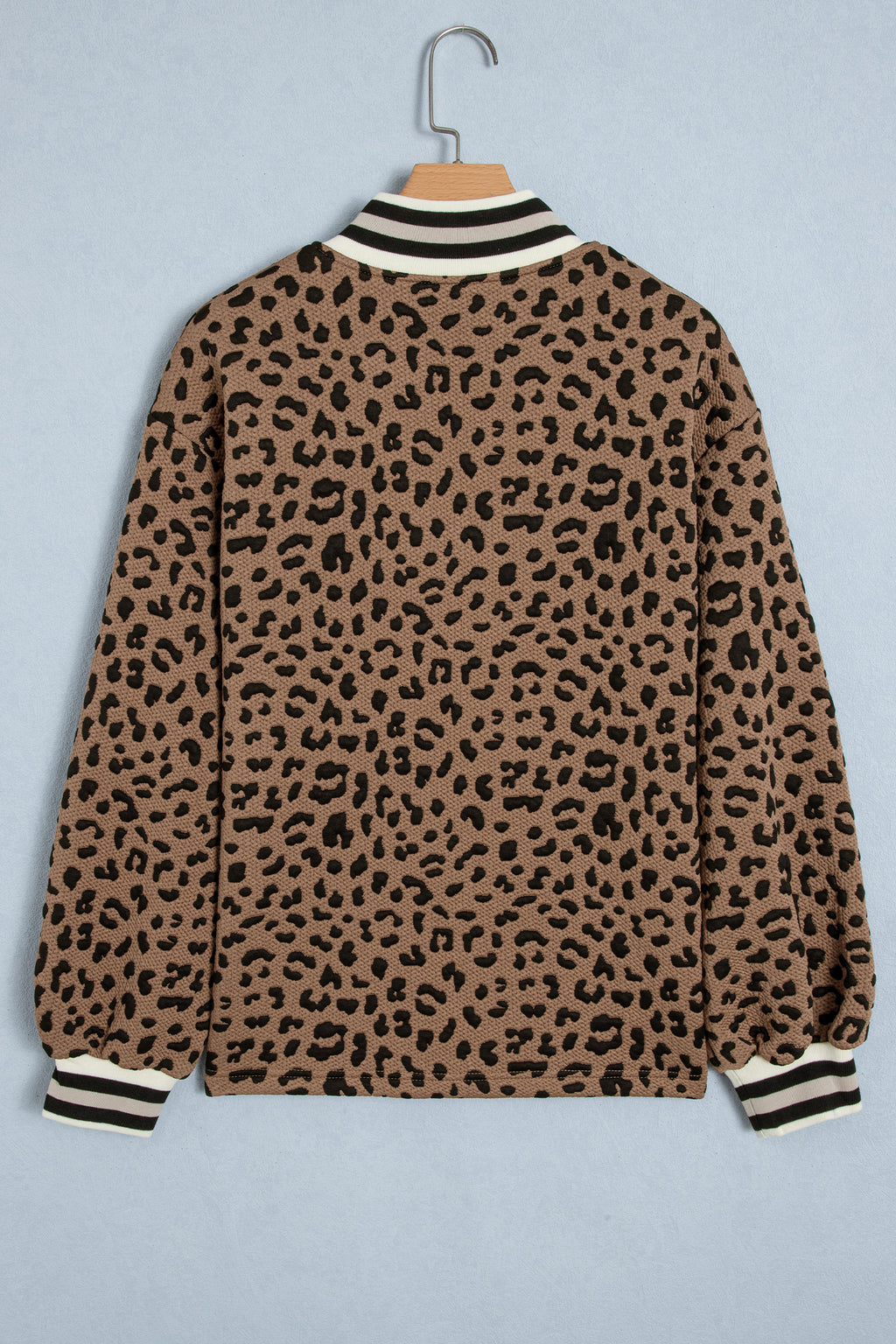 Brown Leopard Print Long Sleeve Pullover