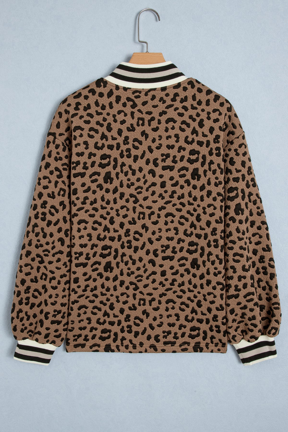 Brown Leopard Print Long Sleeve Pullover