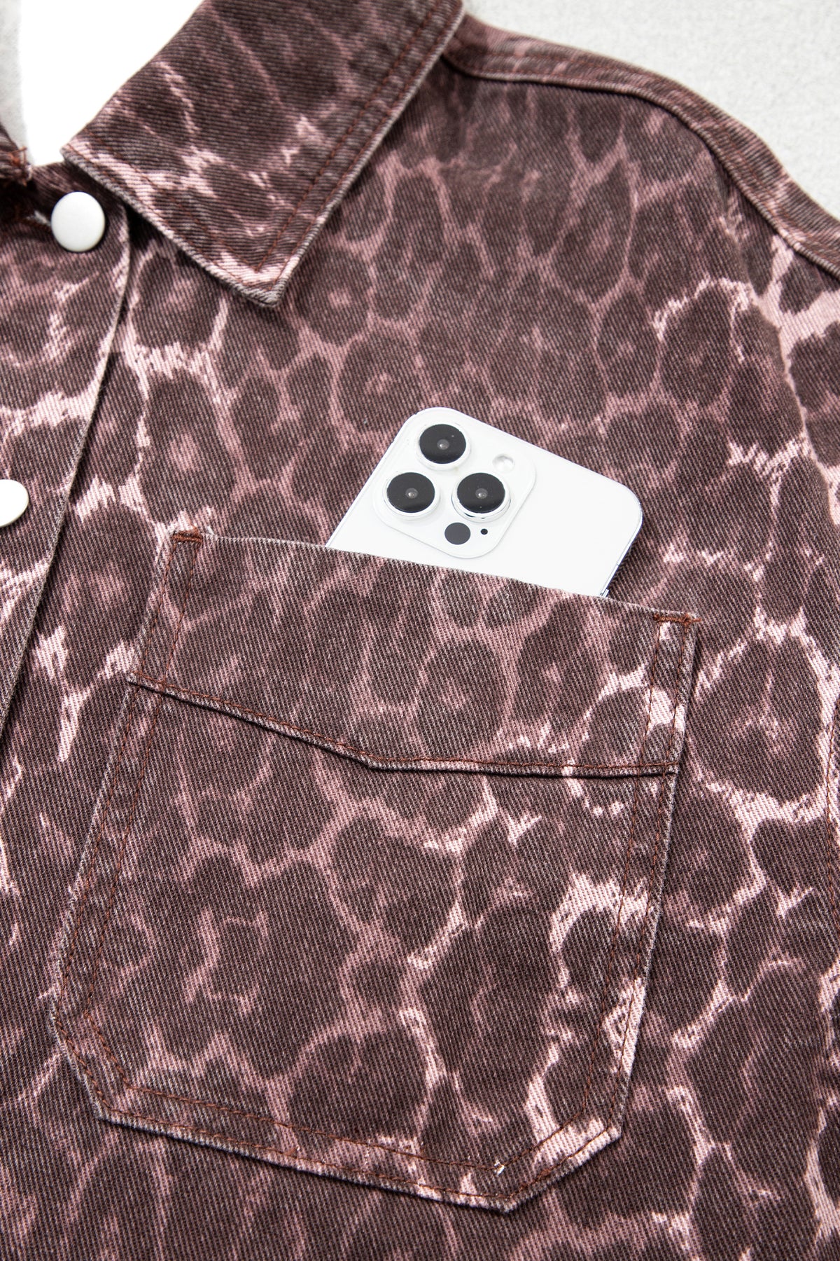 Leopard Print Denim Jacket
