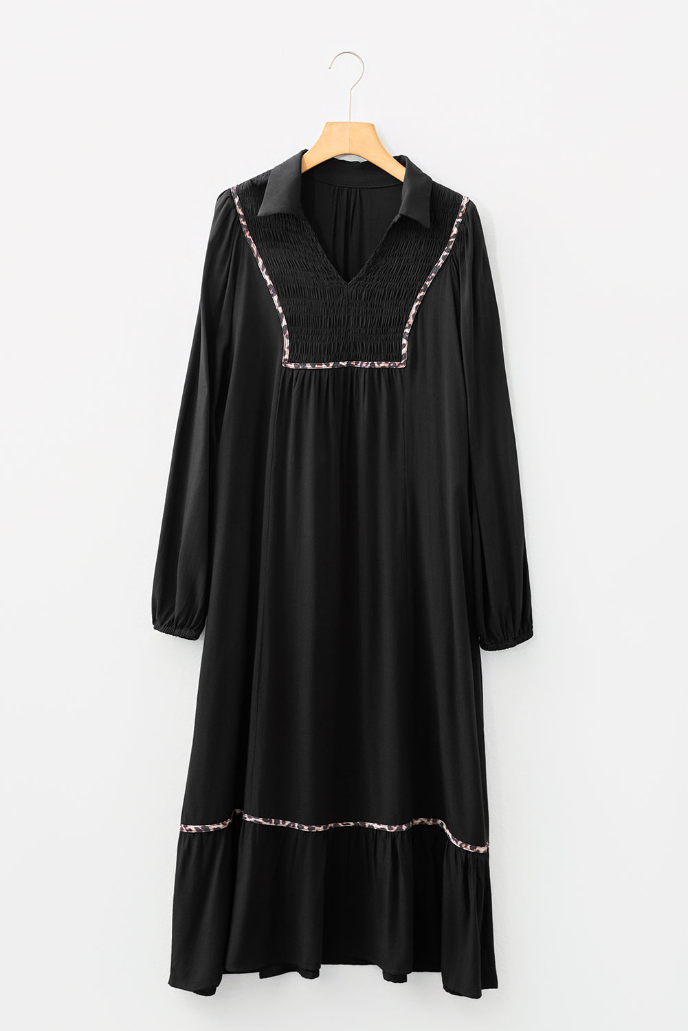 Four Leaf Clover Collared Leopard Dress