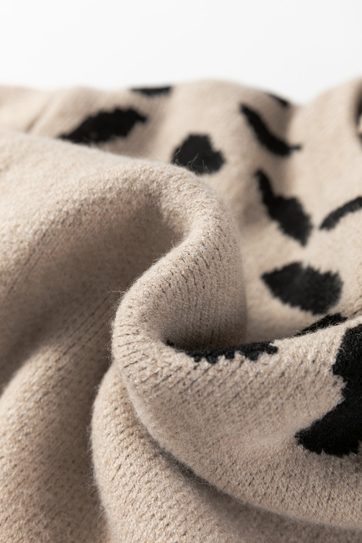 Khaki Leopard Striped Sweater