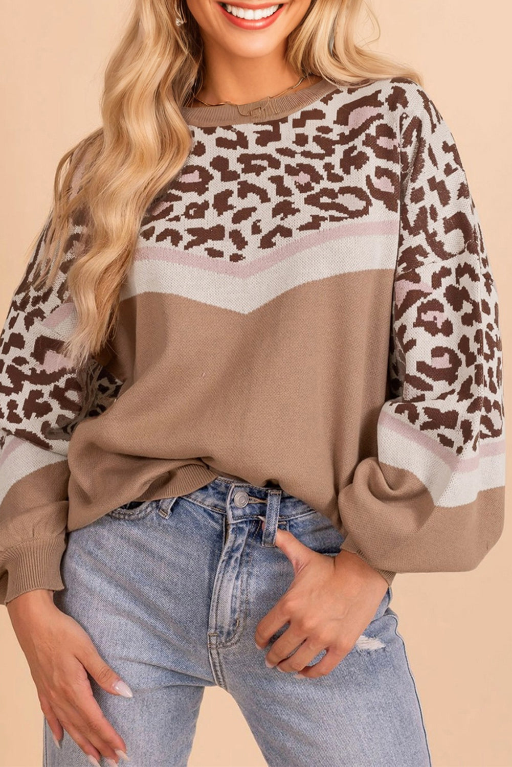 Yellow Leopard Baggy Sweater
