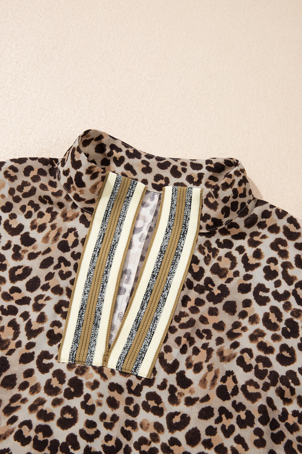 Leopard Half Sleeve Western Dolman Blouse