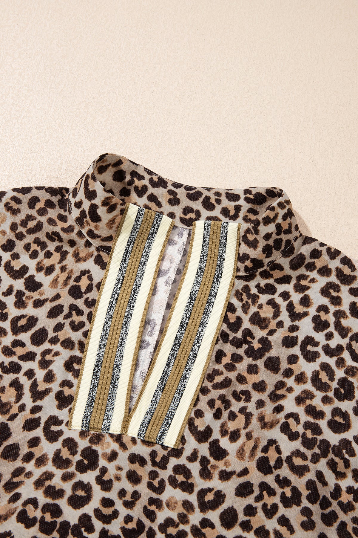 Leopard Half Sleeve Western Dolman Blouse