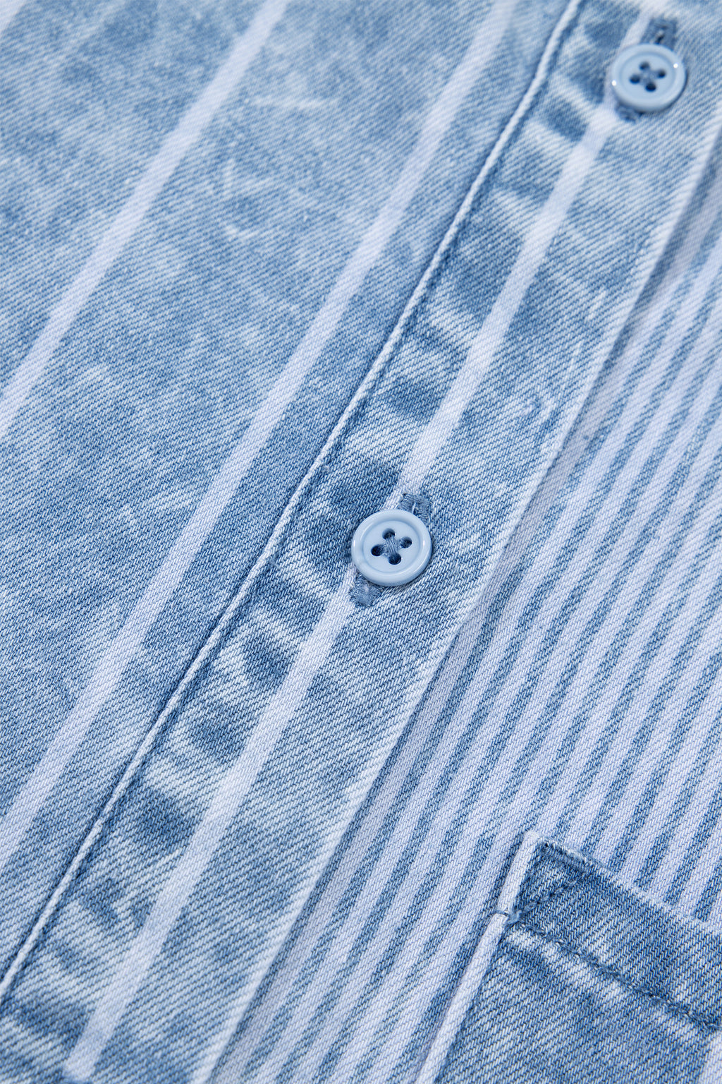 Stripe Vintage Washed Denim Shirt