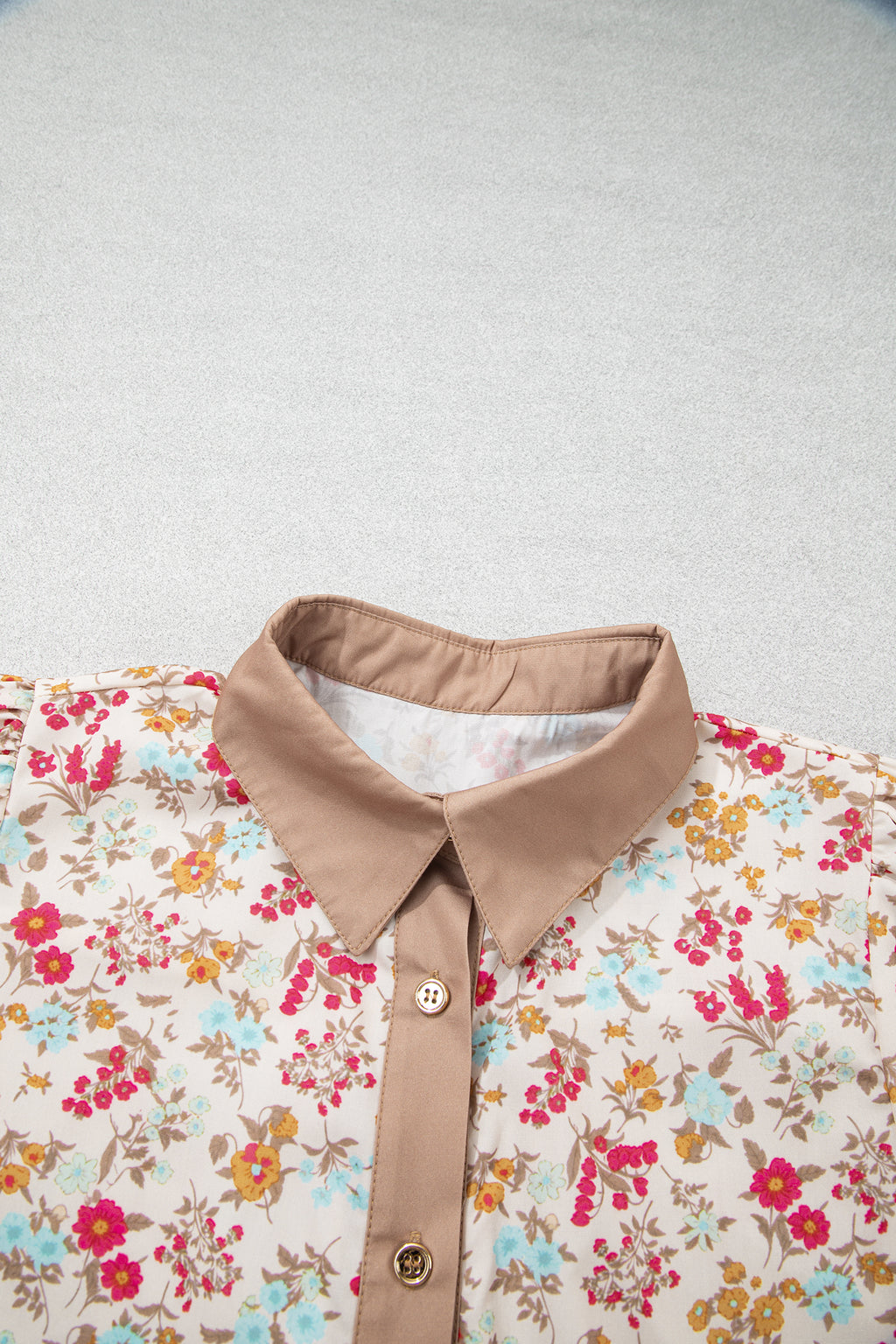 Orange Floral Belted Dress