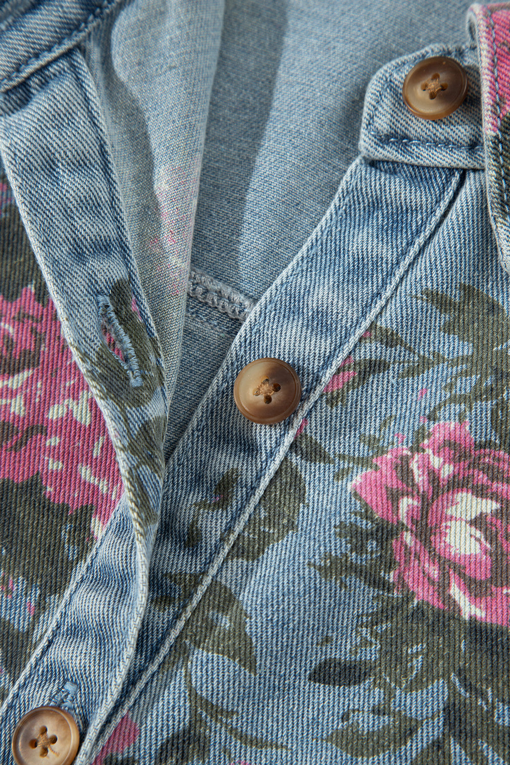 Floral Print Denim Jacket