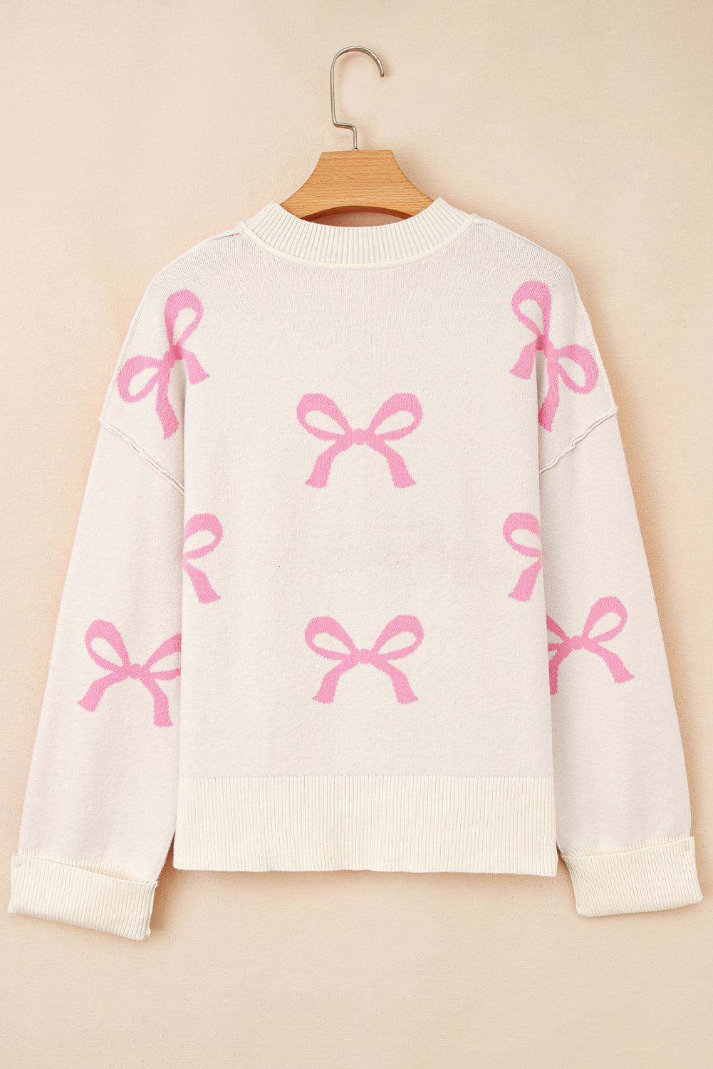 Pink Bow Loose Sweater