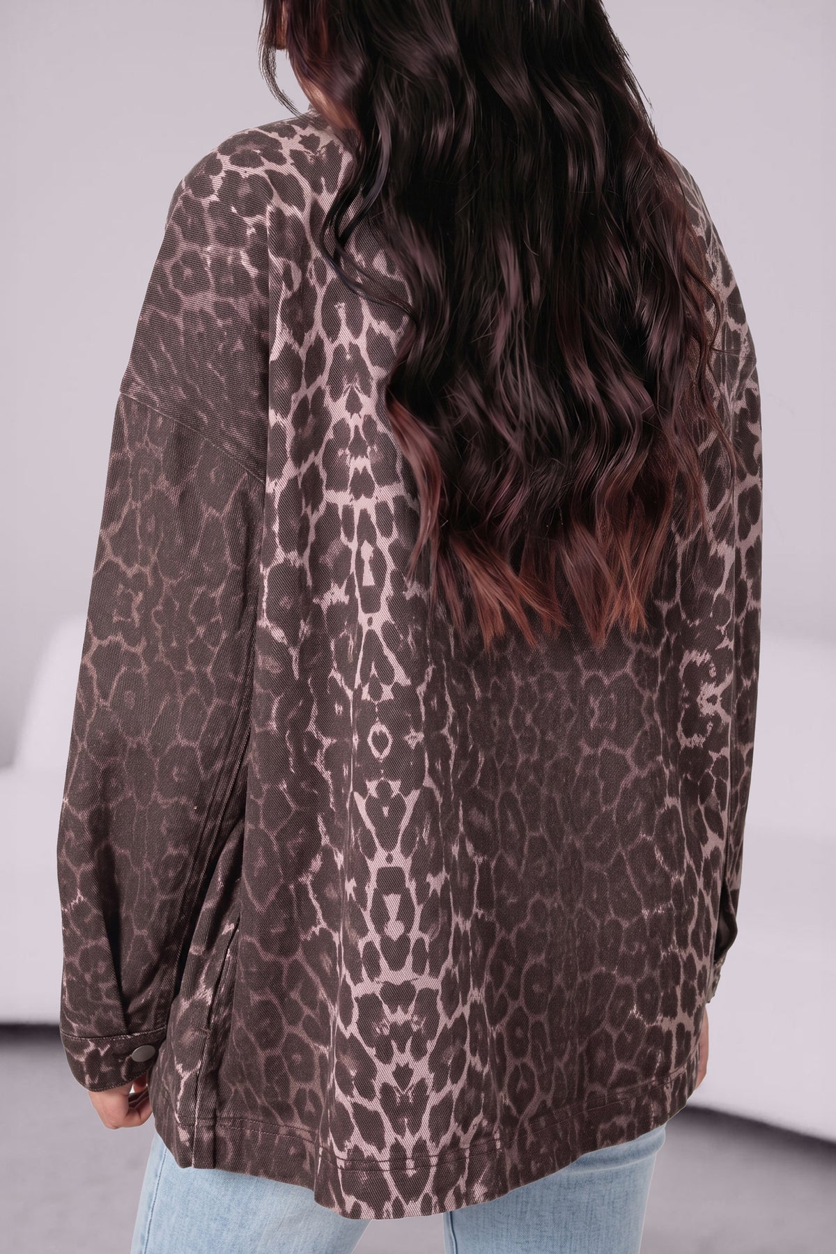 Leopard Print Denim Jacket