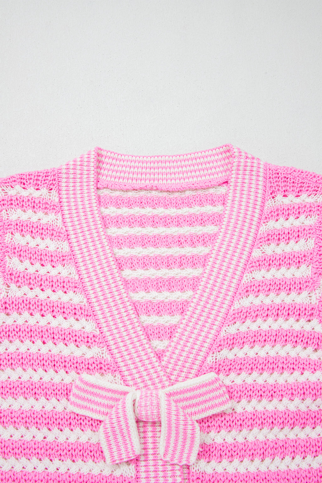 Sky Blue Stripe Bow Knot Sweater