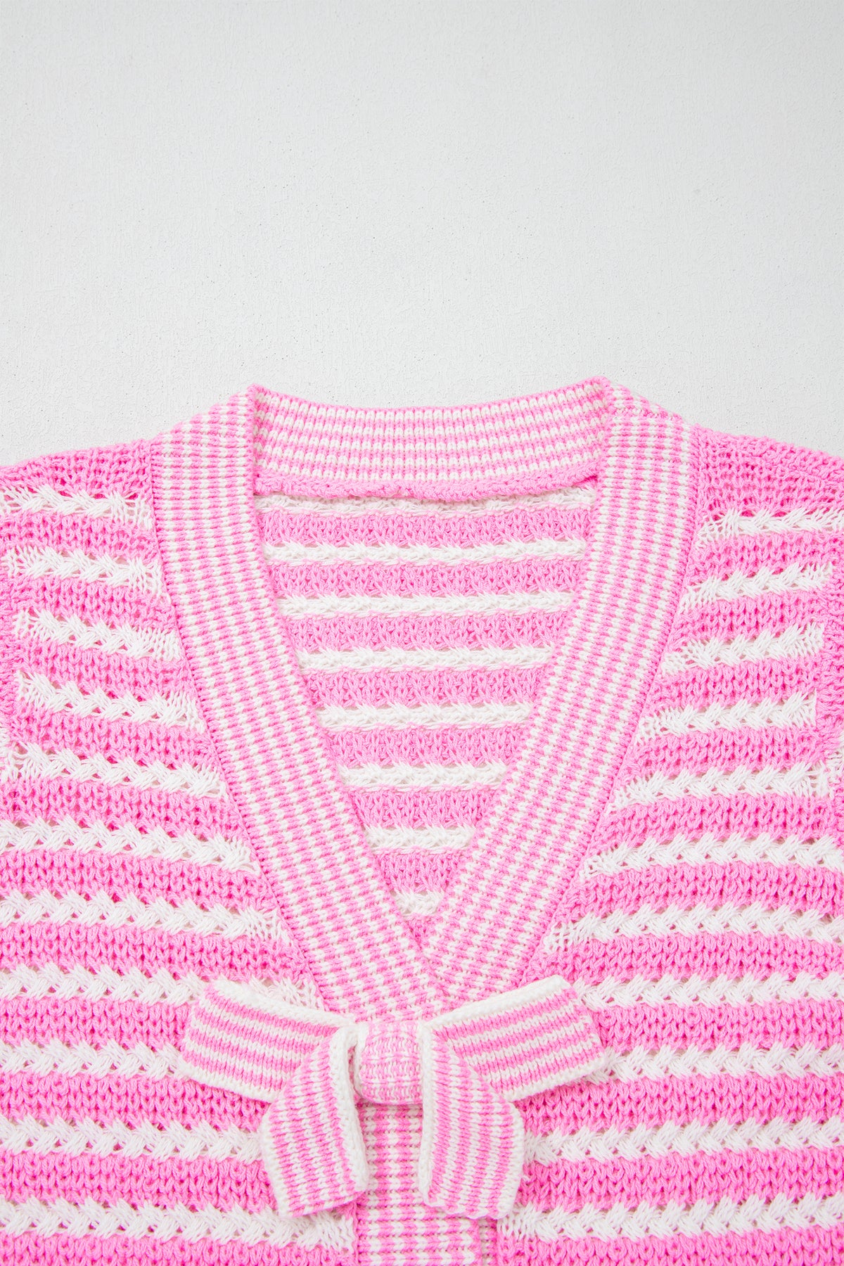 Sky Blue Stripe Bow Knot Sweater