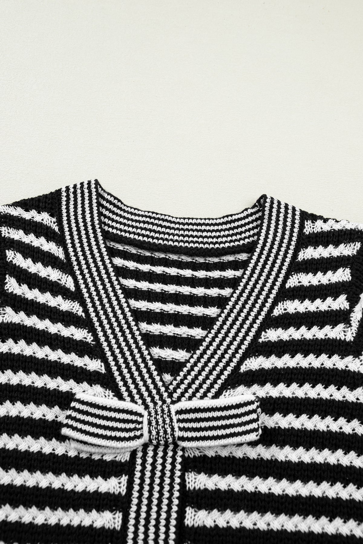 Sky Blue Stripe Bow Knot Sweater