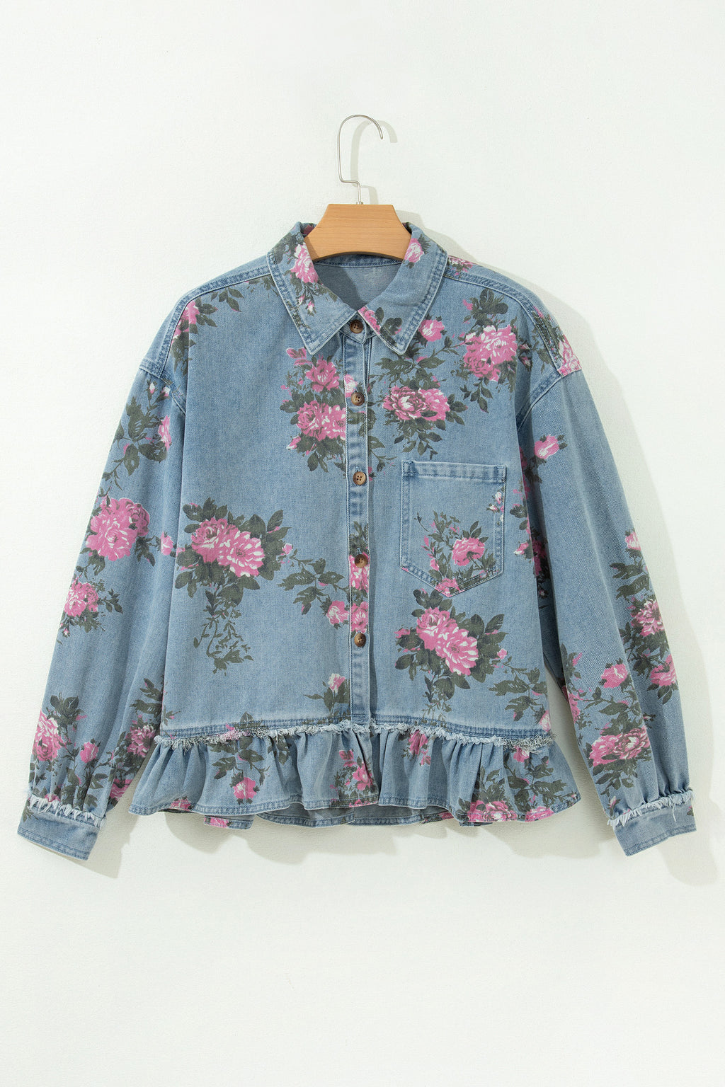 Floral Print Denim Jacket