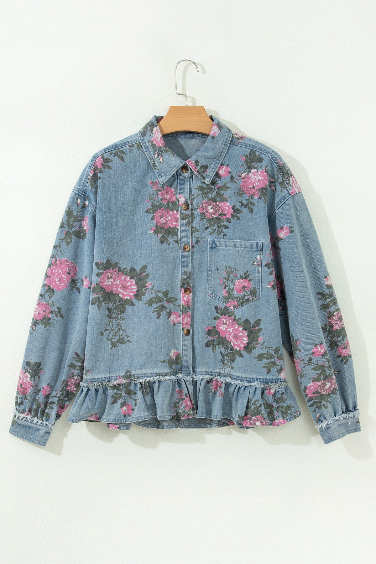 Floral Print Denim Jacket