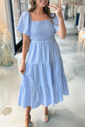 Beau Blue Flowy Midi Dress