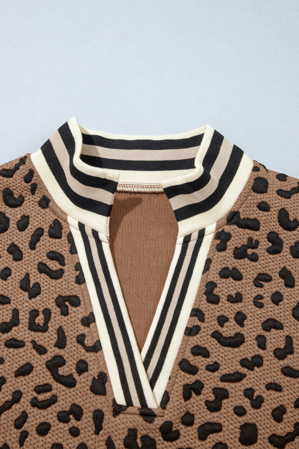 Brown Leopard Print Long Sleeve Pullover