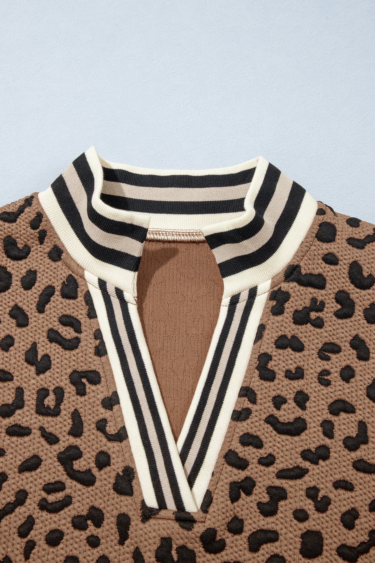 Brown Leopard Print Long Sleeve Pullover