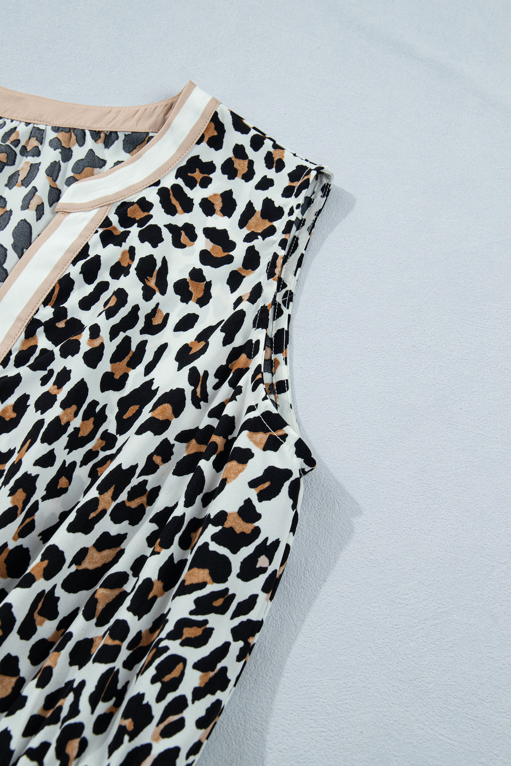 White Leopard Print Midi Dress