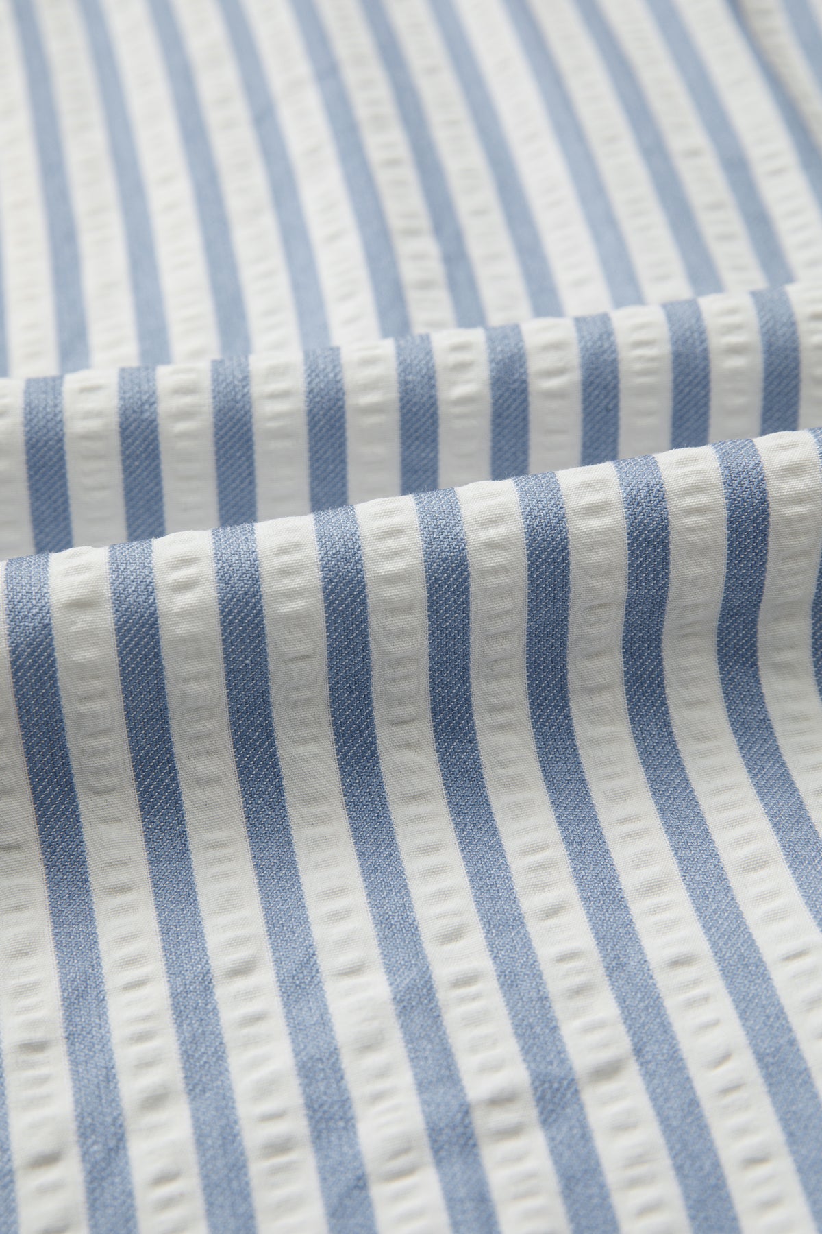 Blue Stripe Leopard Button Down Half Sleeve Shirt