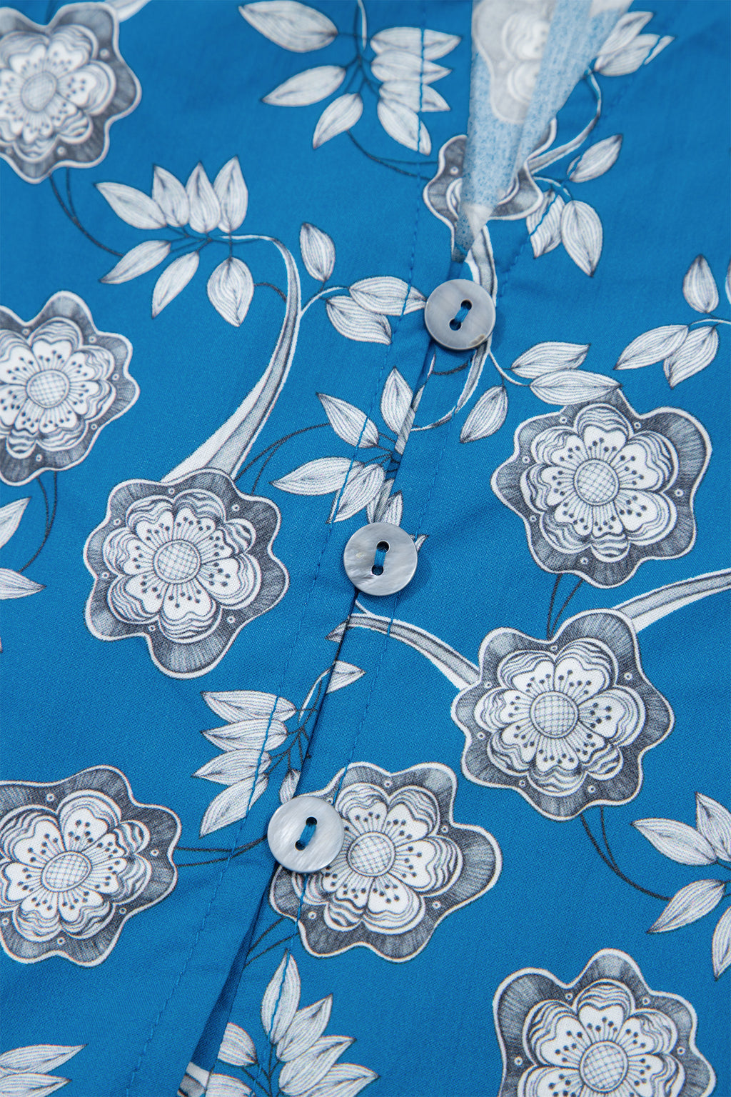 Blue Floral Print Blouse