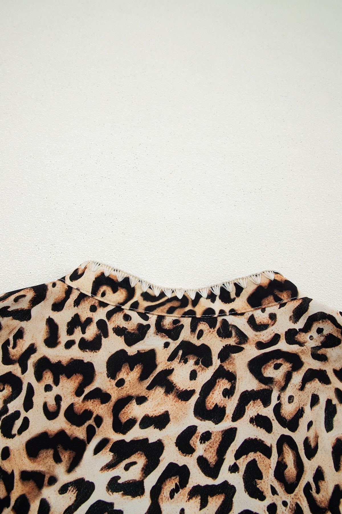Khaki Plus Size Leopard Print Blouse