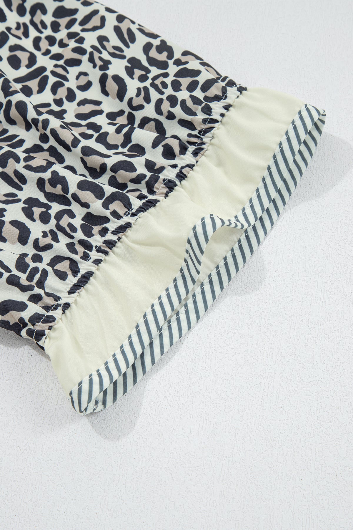 Black Plus Size Leopard Print Blouse