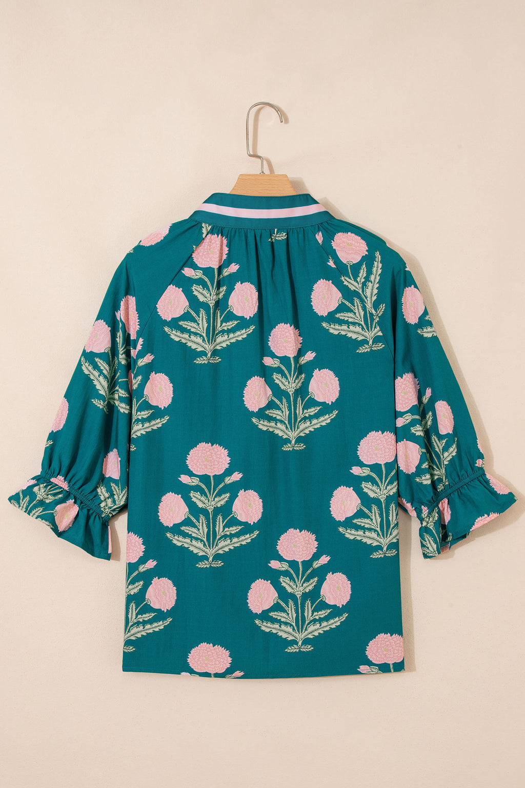 Casual Wild Flower 3/4 Sleeve Blouse