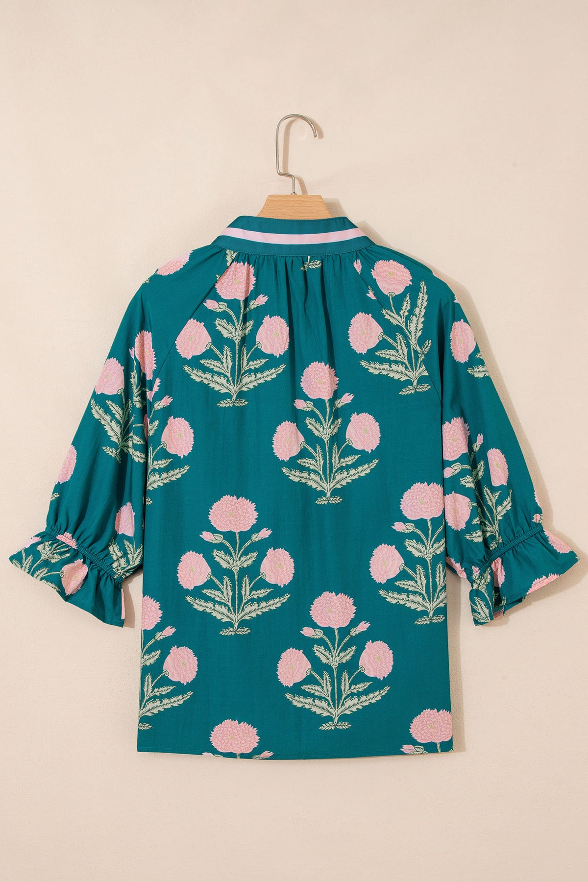Casual Wild Flower 3/4 Sleeve Blouse