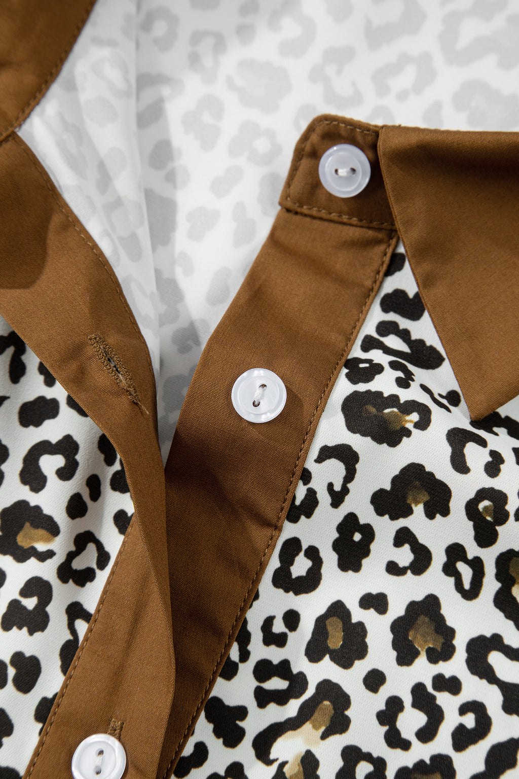 Khaki Plus Size leopard Print Blouse