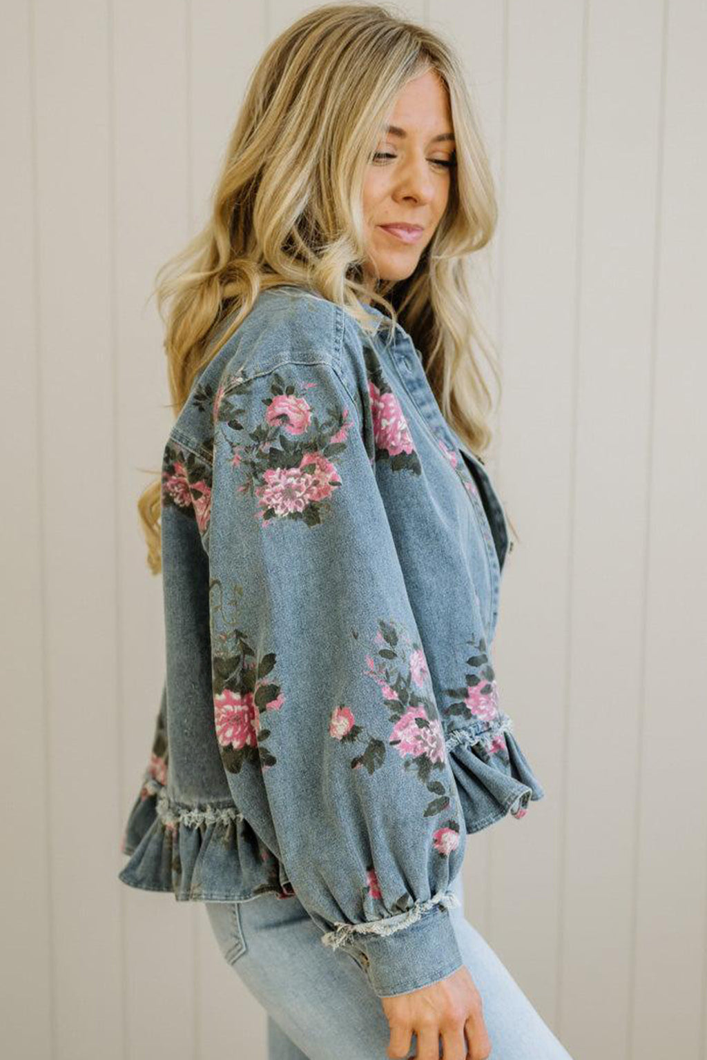 Floral Print Denim Jacket