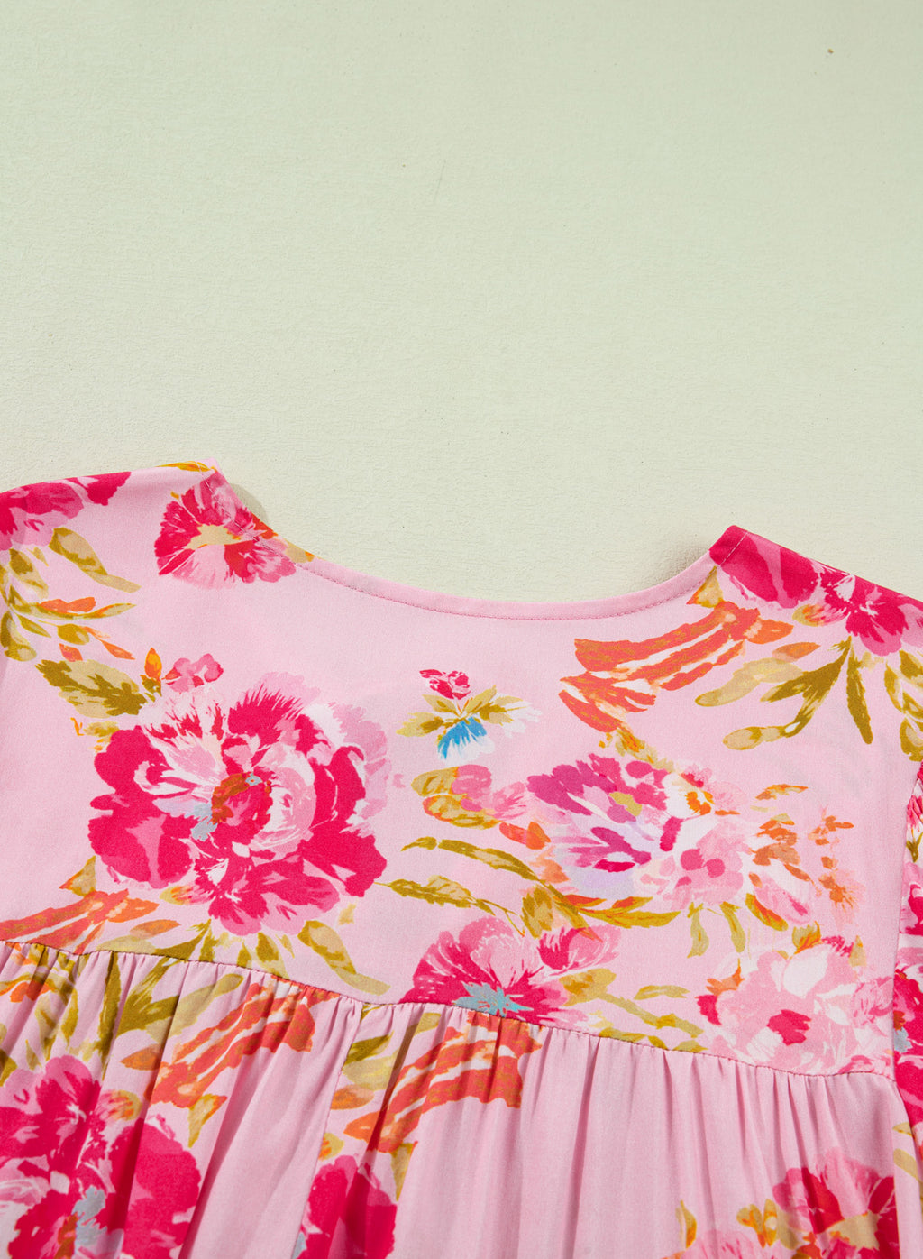 Pink Plus Size Floral Tunic Top